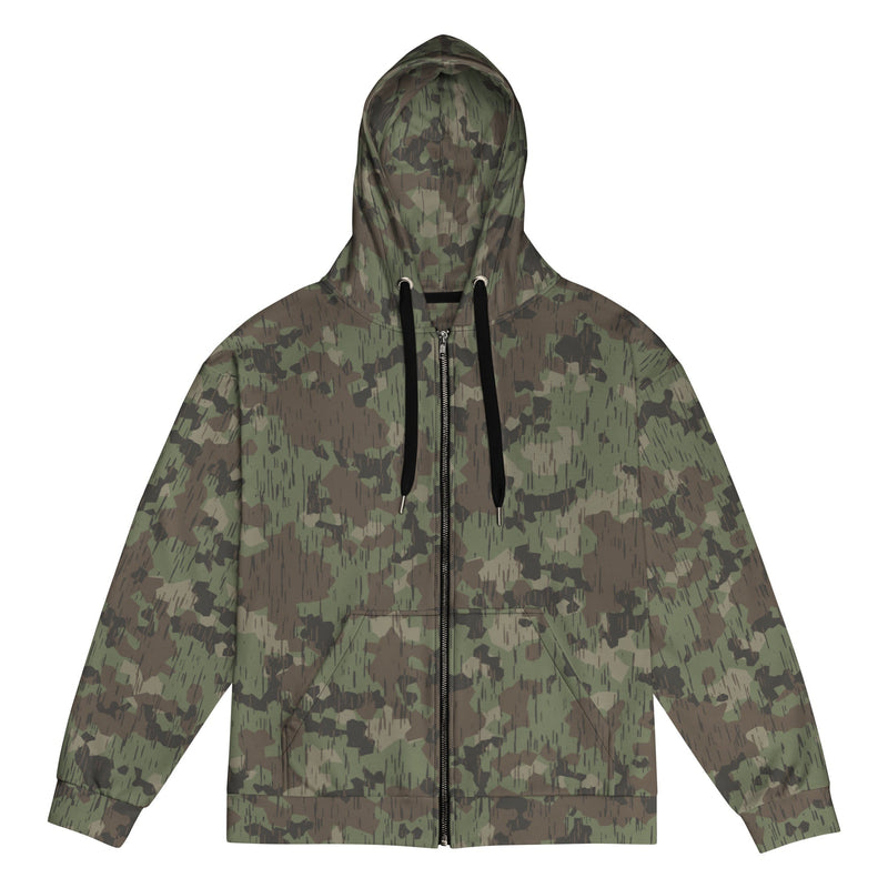 Splittermuster Fractal Rain CAMO Unisex Zip Hoodie - 2XS