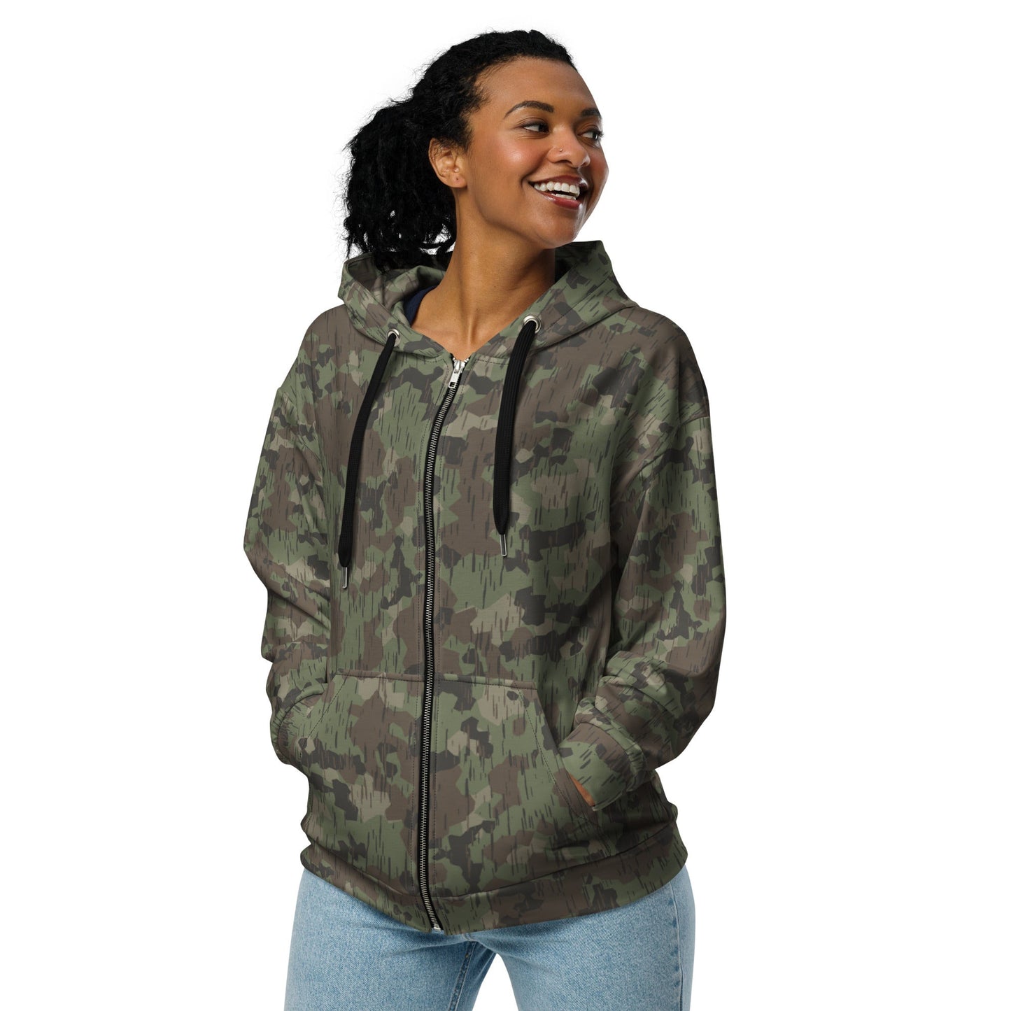 German Splittermuster Fractal Rain CAMO Unisex zip hoodie - Zip Hoodies