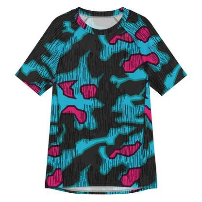 German Splittermuster Miami Urban CAMO Mens Short-Sleeve Rash Guard - 2XS - Short-sleeve Guards