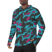 Splittermuster Miami Urban CAMO Mens Sunscreen Sports Hoodie With Thumb Holes - S / White