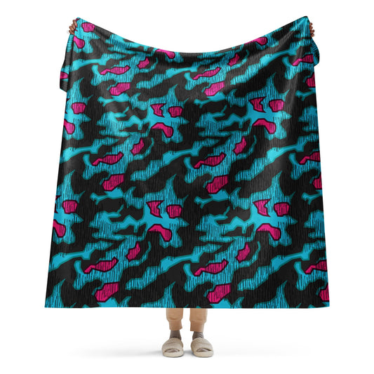 German Splittermuster Miami Urban CAMO Sherpa blanket - 60″×80″ - Blankets