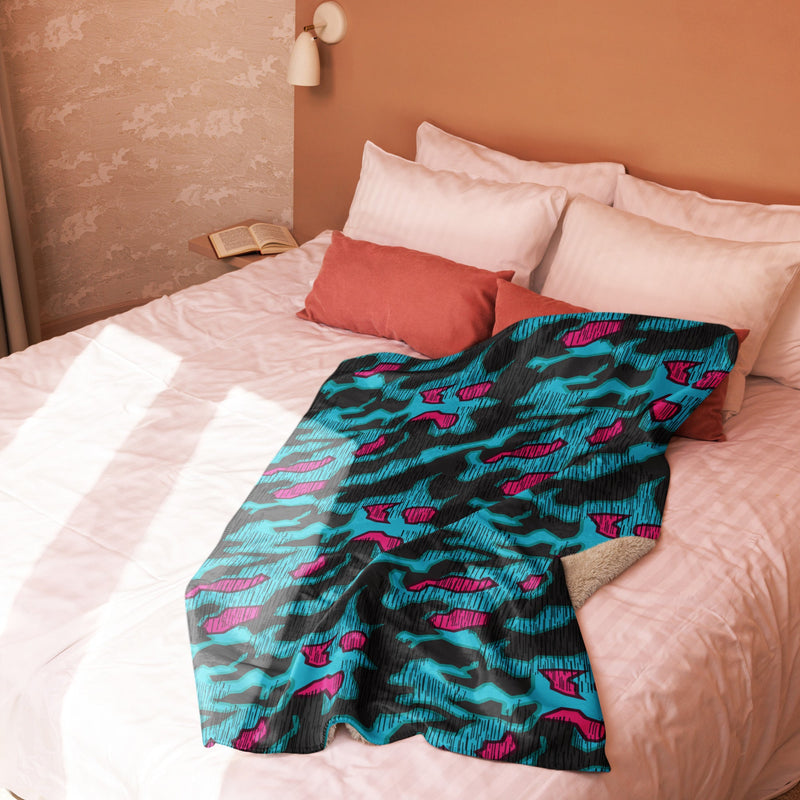 Splittermuster Miami Urban CAMO Sherpa Blanket