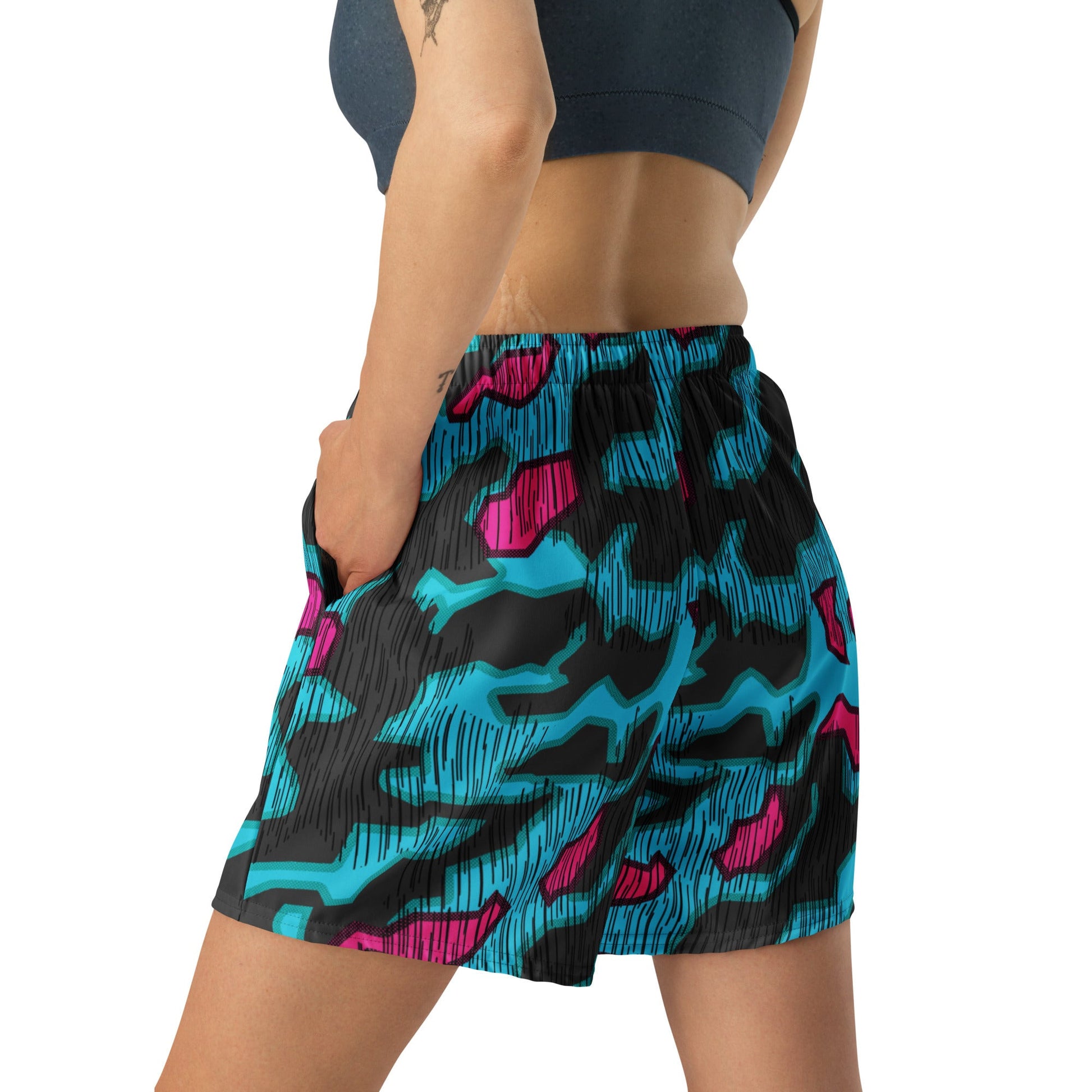 German Splittermuster Miami Urban CAMO Unisex Athletic Long Shorts