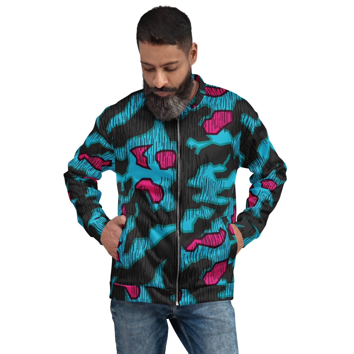 German Splittermuster Miami Urban CAMO Unisex Bomber Jacket - XS - Jackets