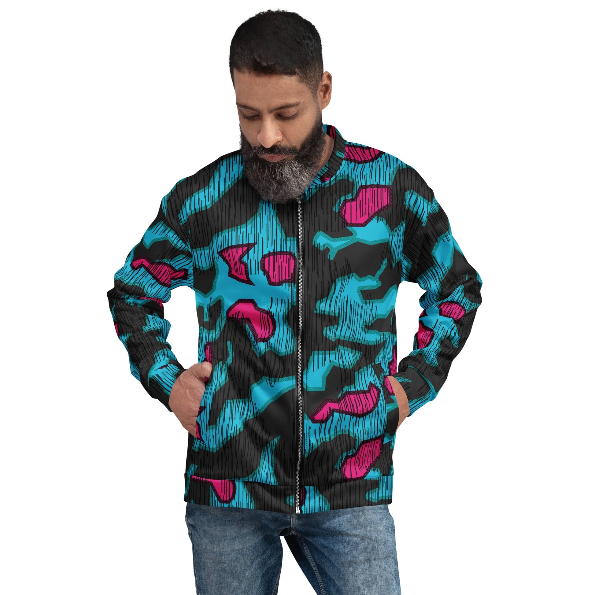 German Splittermuster Miami Urban CAMO Unisex Bomber Jacket - XS - Jackets