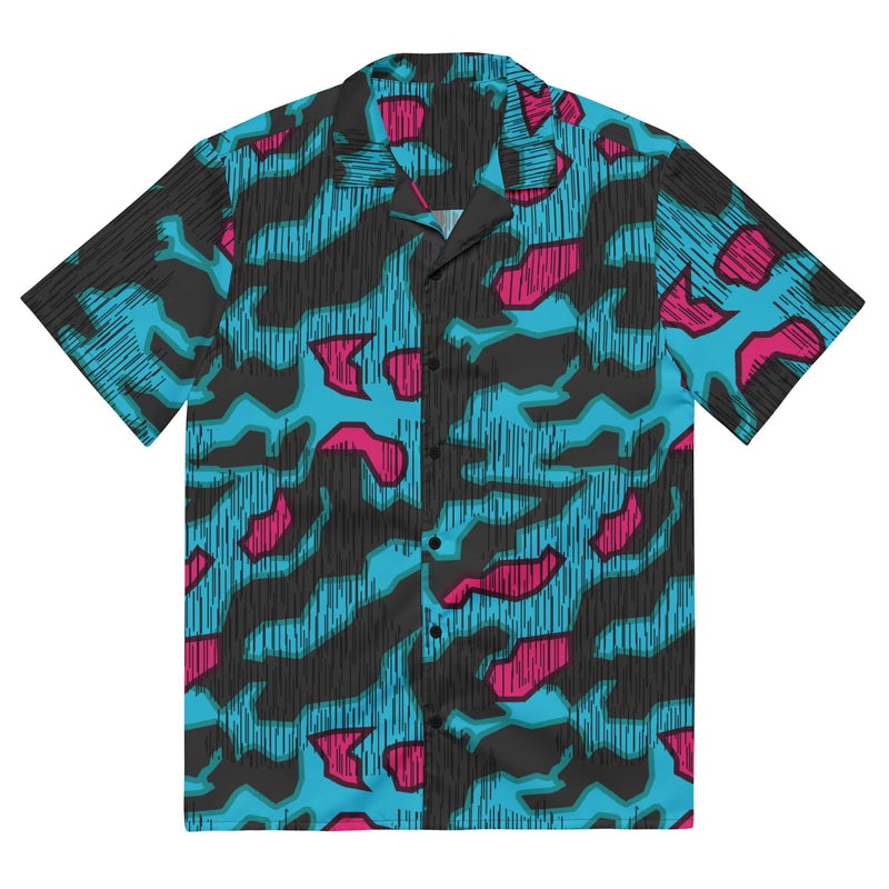 Splittermuster Miami Urban CAMO Unisex Short-Sleeve Button Shirt - 2XS