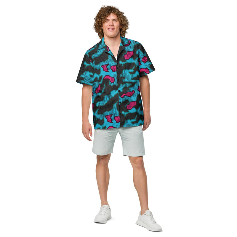 Splittermuster Miami Urban CAMO Unisex Short-Sleeve Button Shirt