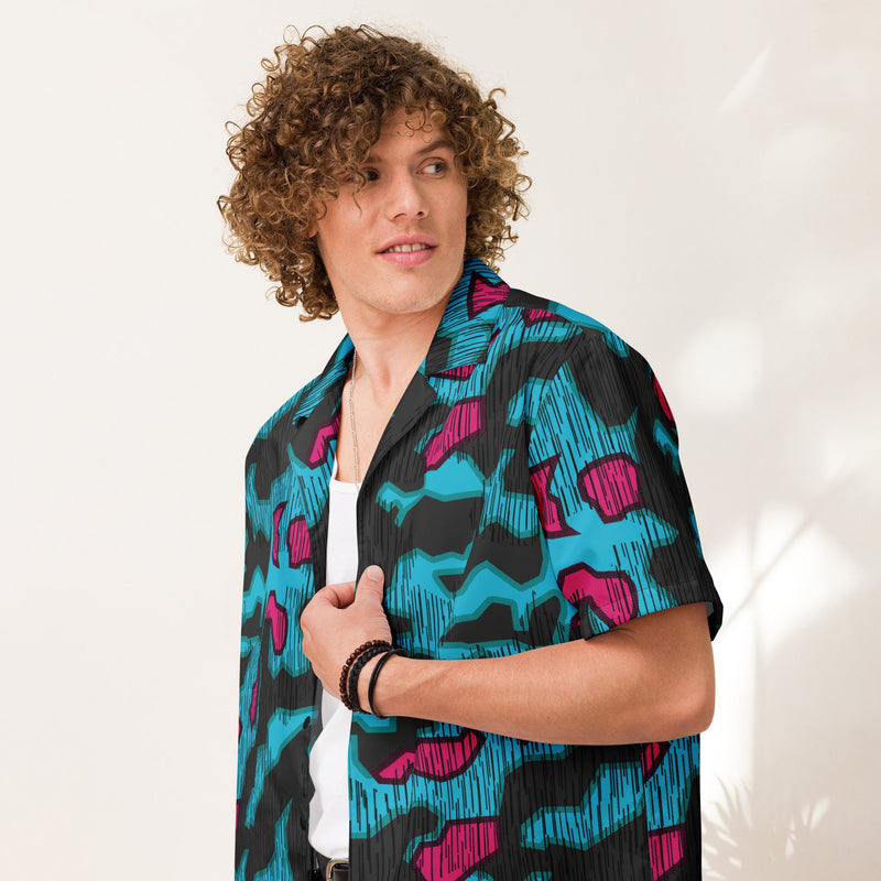 Splittermuster Miami Urban CAMO Unisex Short-Sleeve Button Shirt
