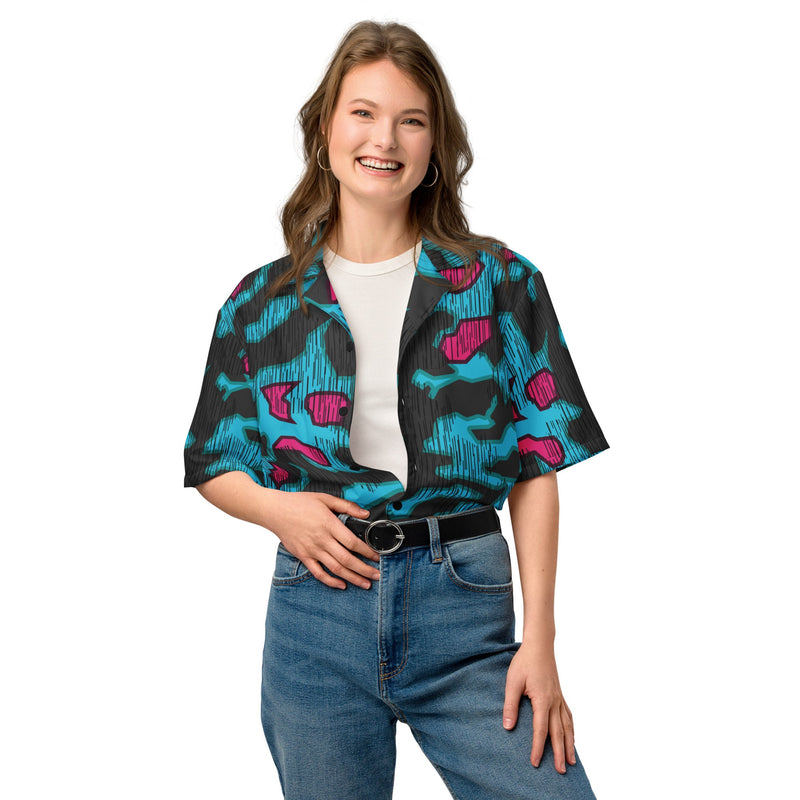 Splittermuster Miami Urban CAMO Unisex Short-Sleeve Button Shirt