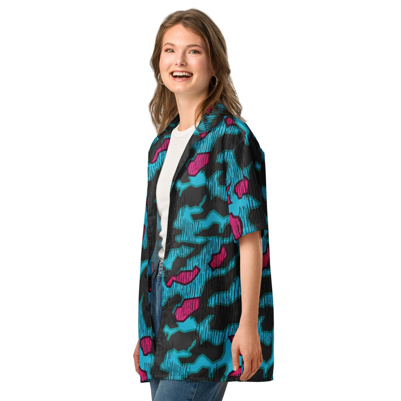 Splittermuster Miami Urban CAMO Unisex Short-Sleeve Button Shirt