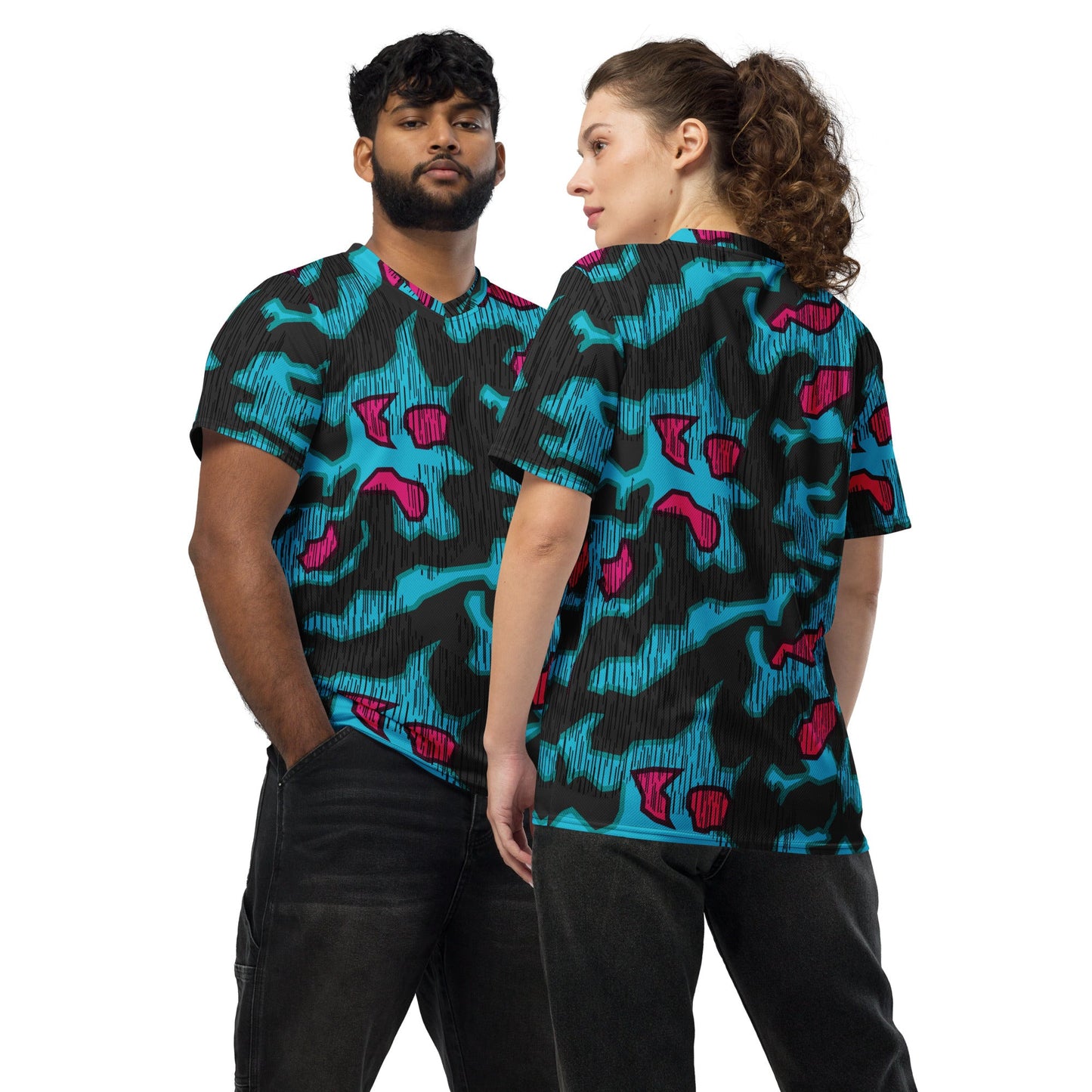 German Splittermuster Miami Urban CAMO Unisex Sports Jersey - 2XS