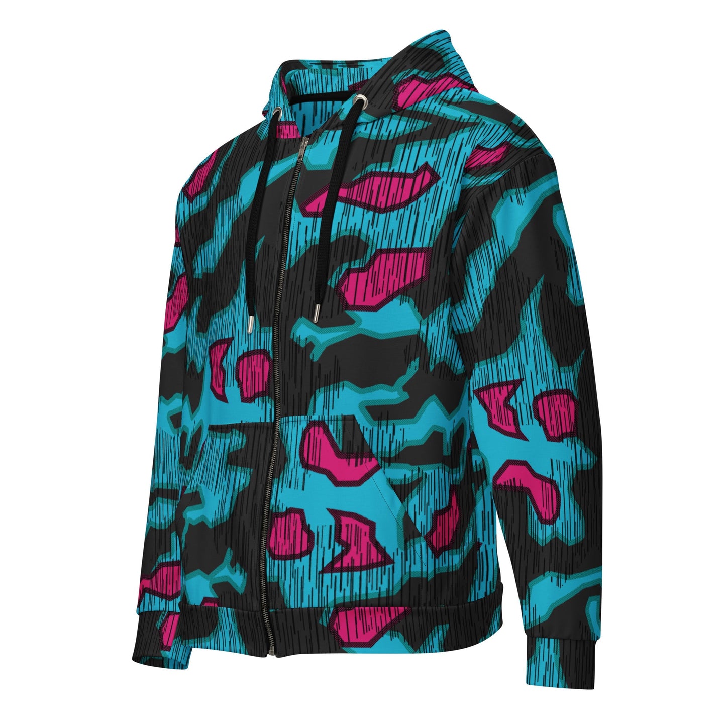 German Splittermuster Miami Urban CAMO Unisex Zip Hoodie