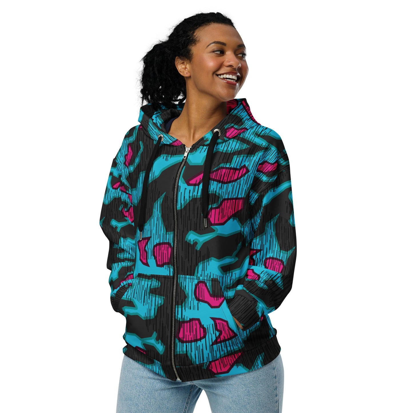 German Splittermuster Miami Urban CAMO Unisex Zip Hoodie