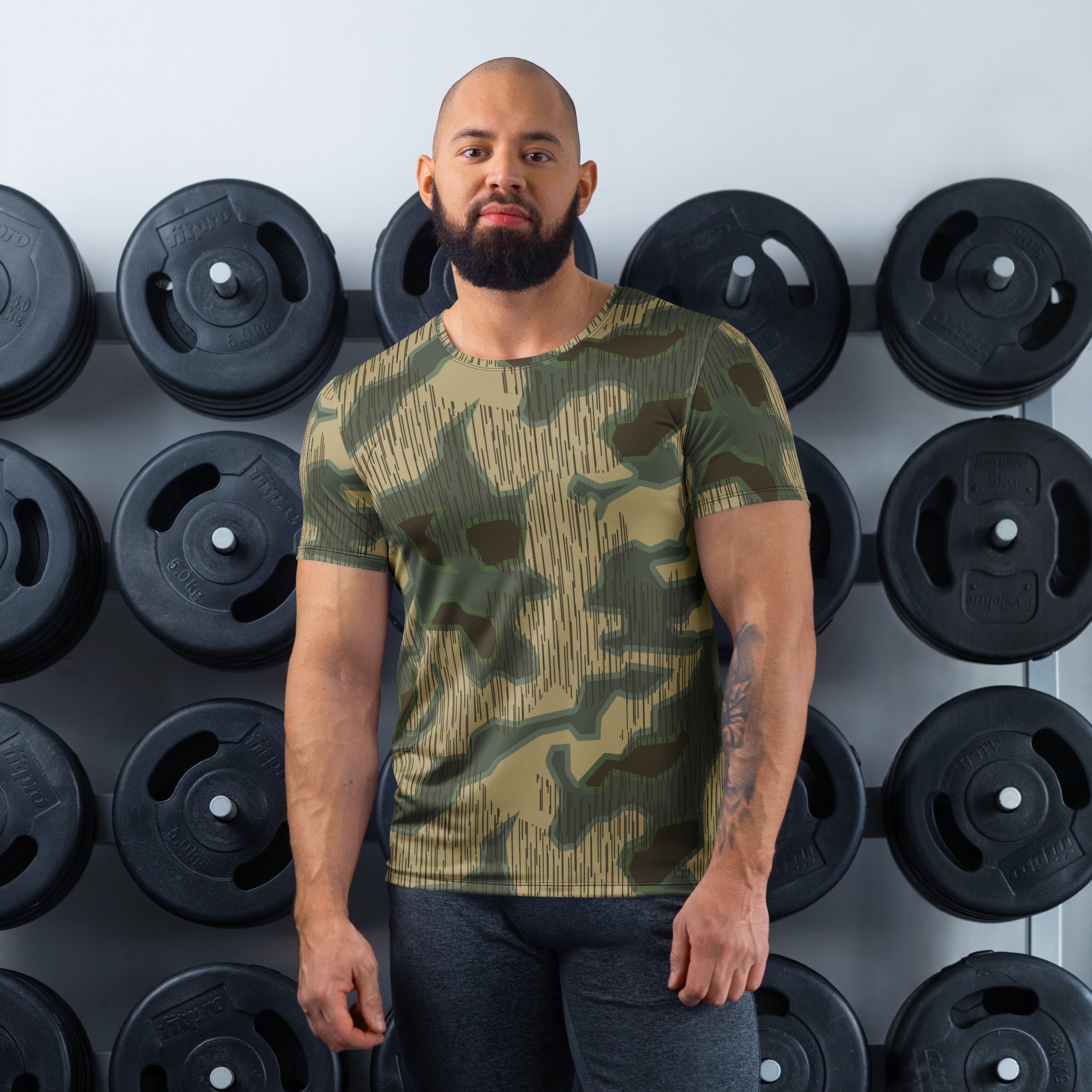CAMO HQ - German Splittermuster Multi-terrain CAMO Mens athletic t ...
