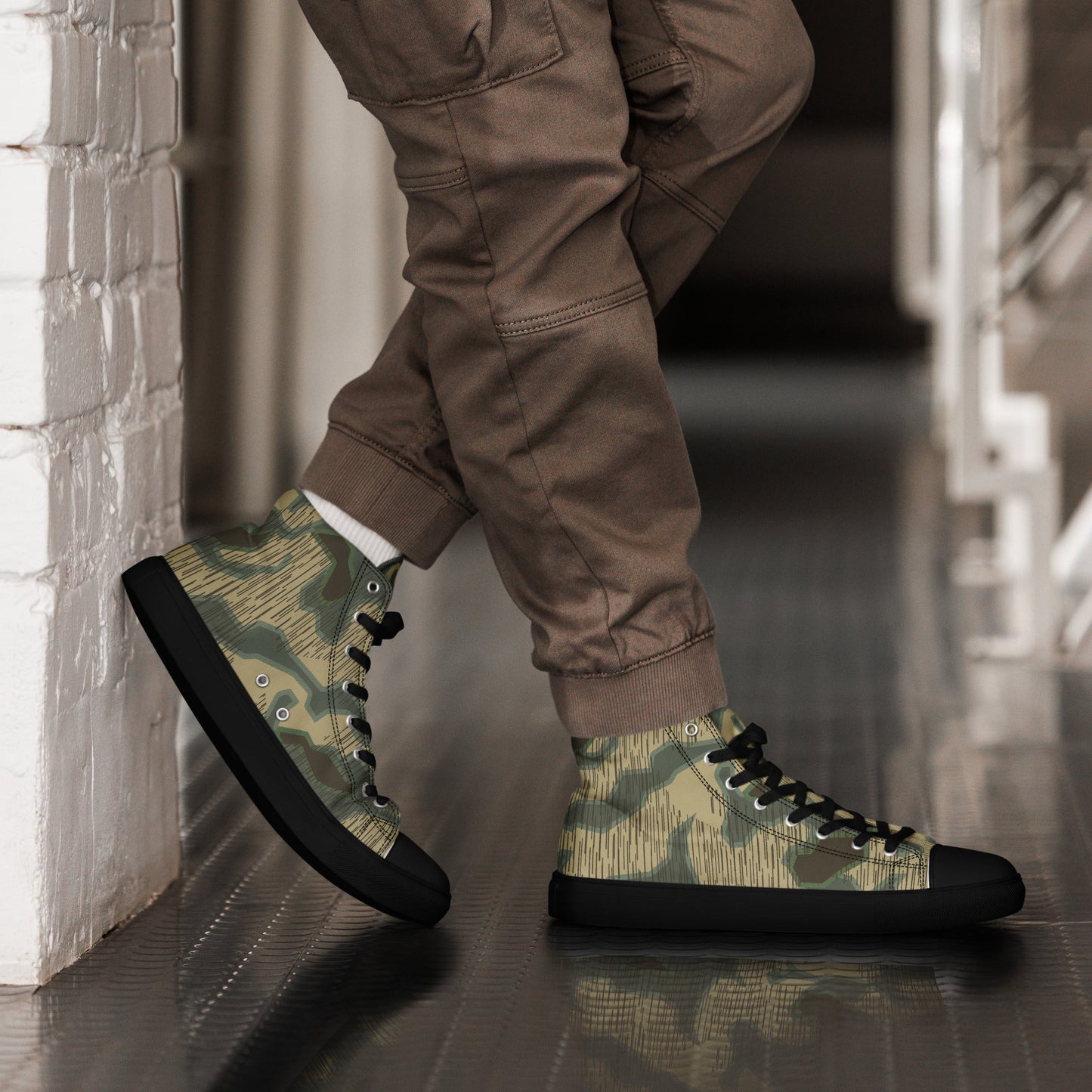 German Splittermuster Multi-terrain CAMO Mens high top canvas shoes - 5 - High Top Canvas Shoes