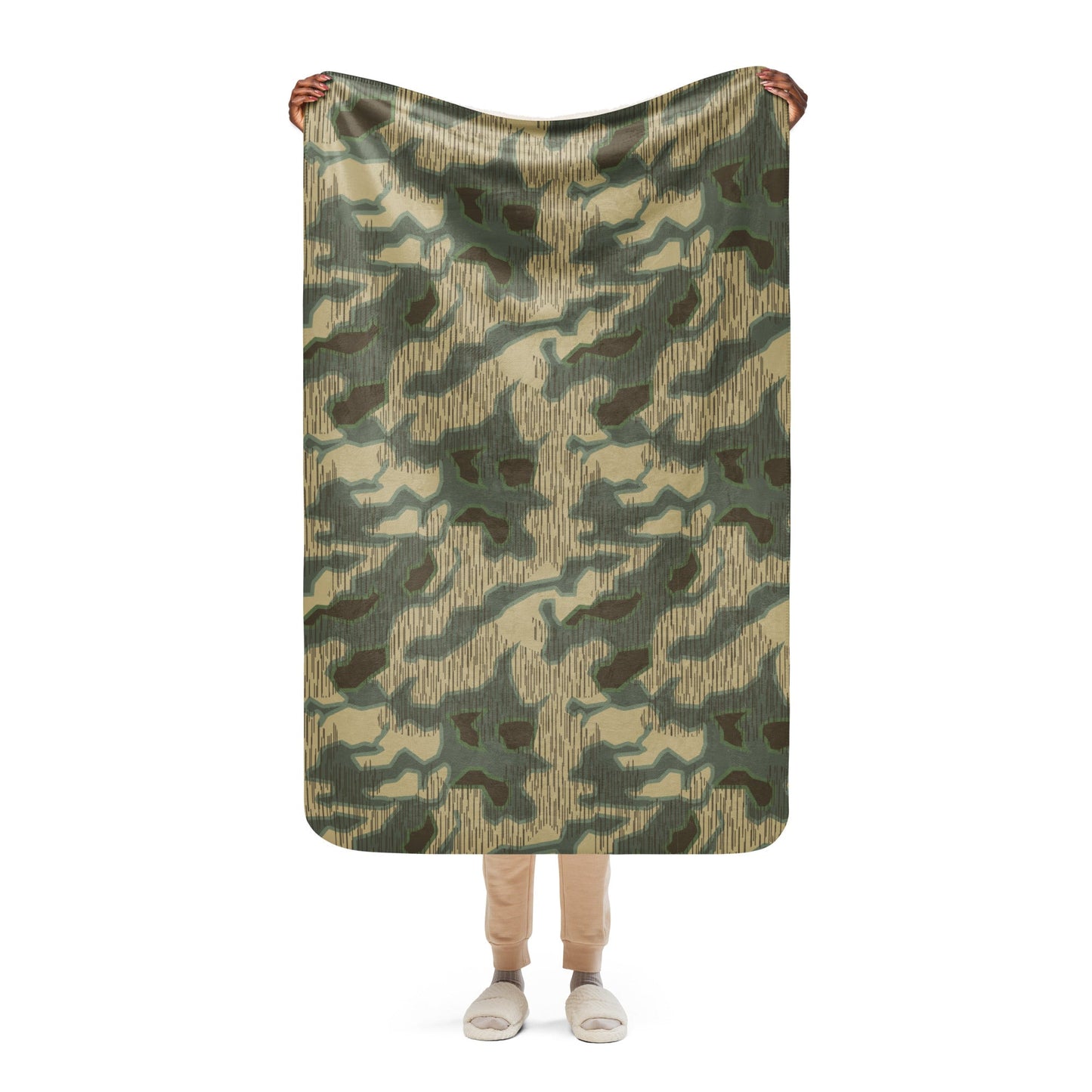 German Splittermuster Multi-terrain CAMO Sherpa Blanket - 37″×57″