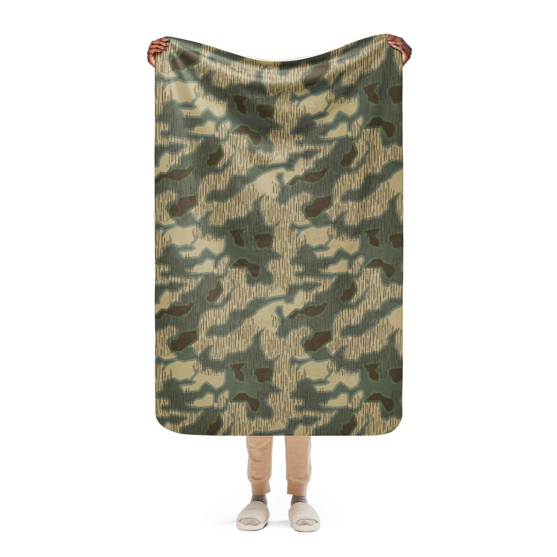 German Splittermuster Multi-terrain CAMO Sherpa Blanket - 37″×57″