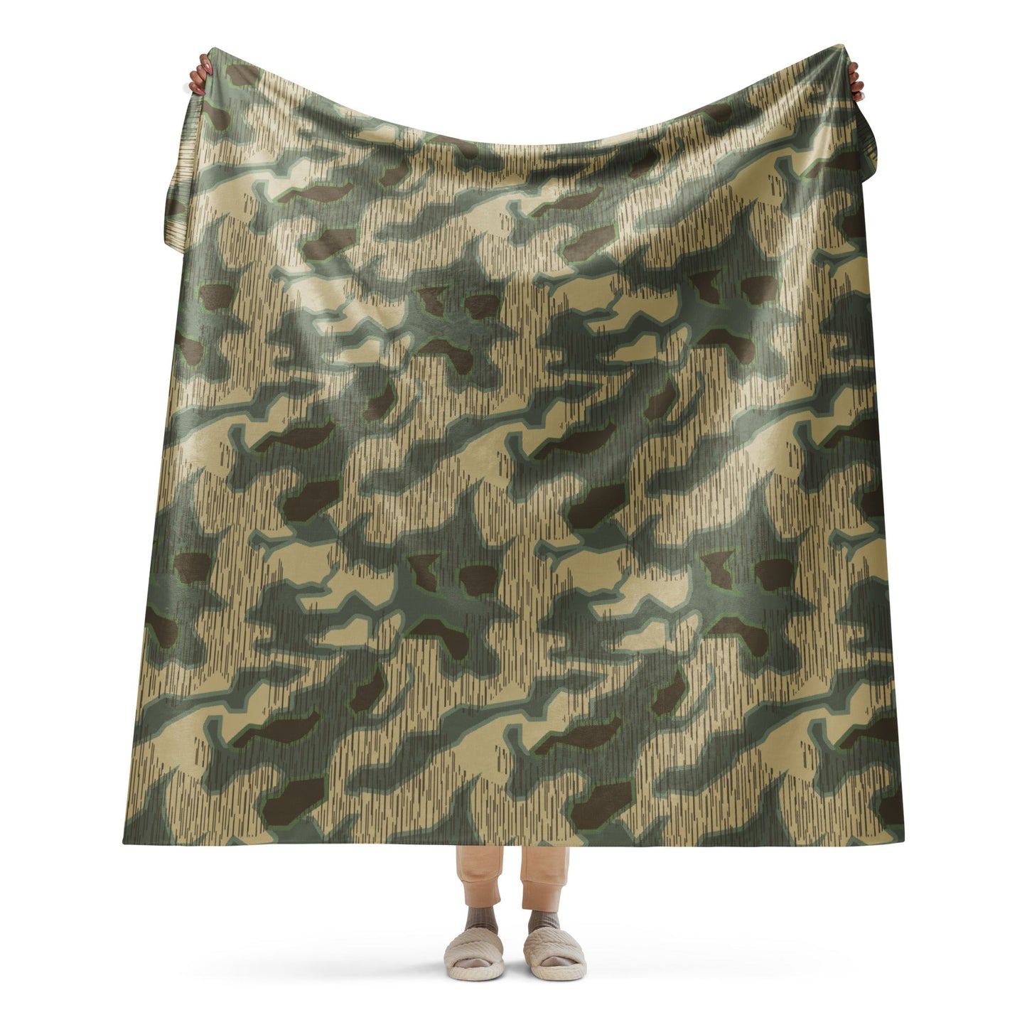 German Splittermuster Multi-terrain CAMO Sherpa Blanket - 60″×80″