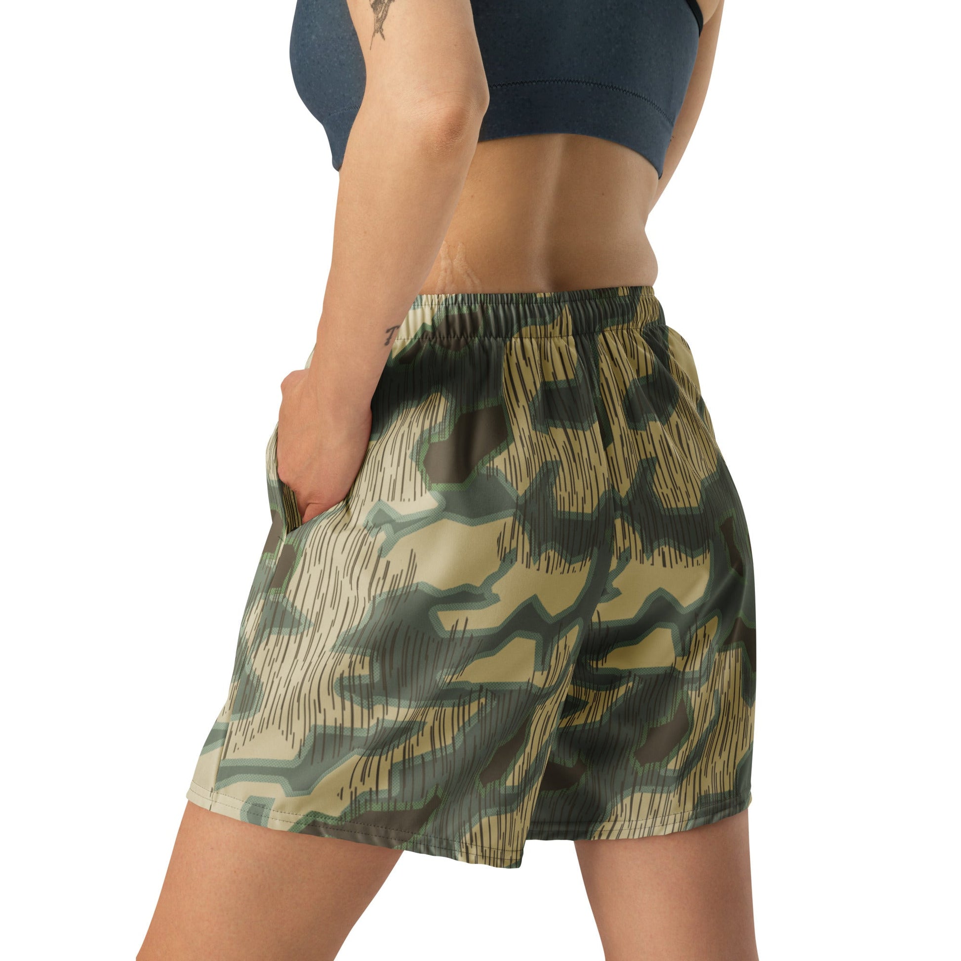 German Splittermuster Multi-terrain CAMO Unisex Athletic Long Shorts