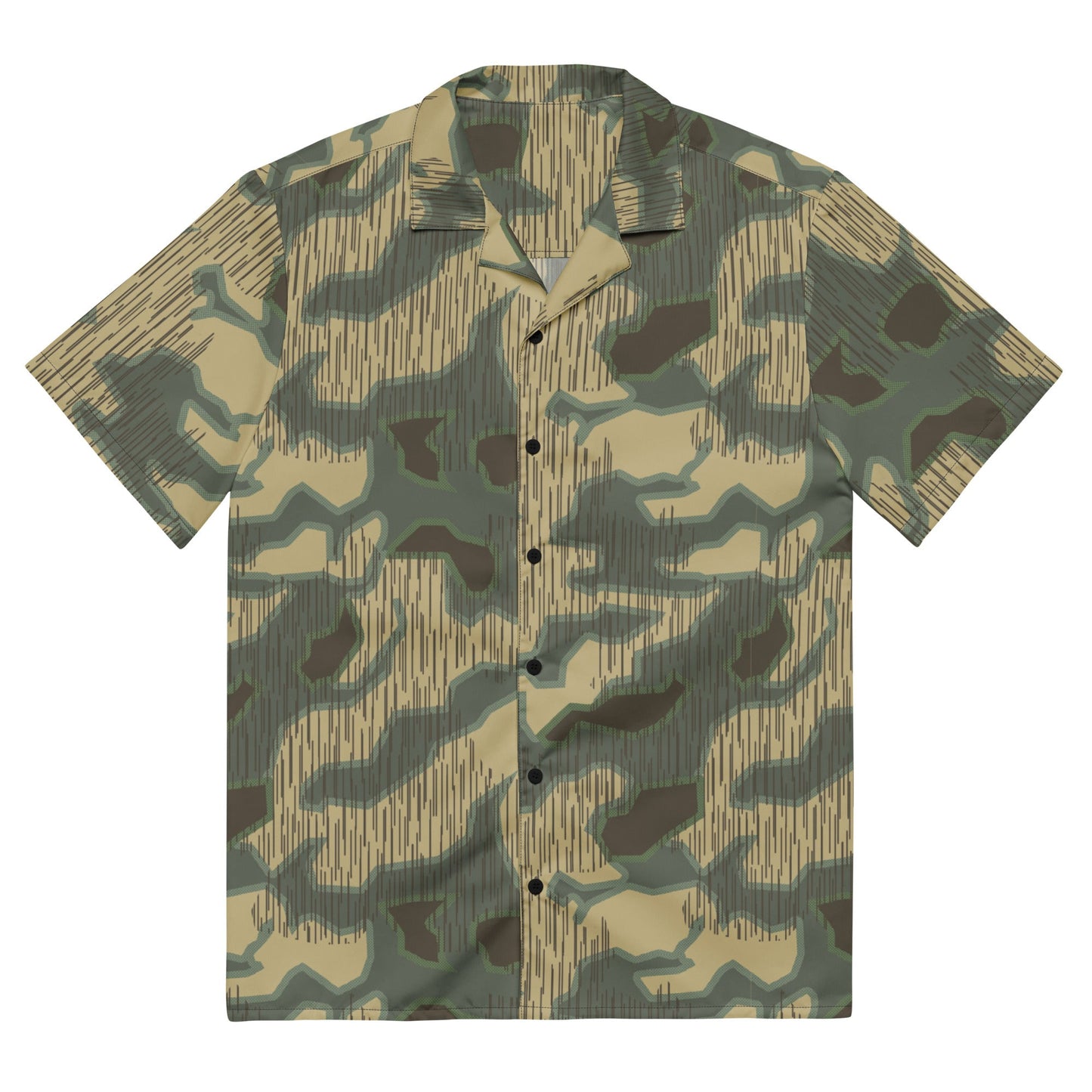 German Splittermuster Multi-terrain CAMO Unisex Short-Sleeve Button Shirt - 2XS