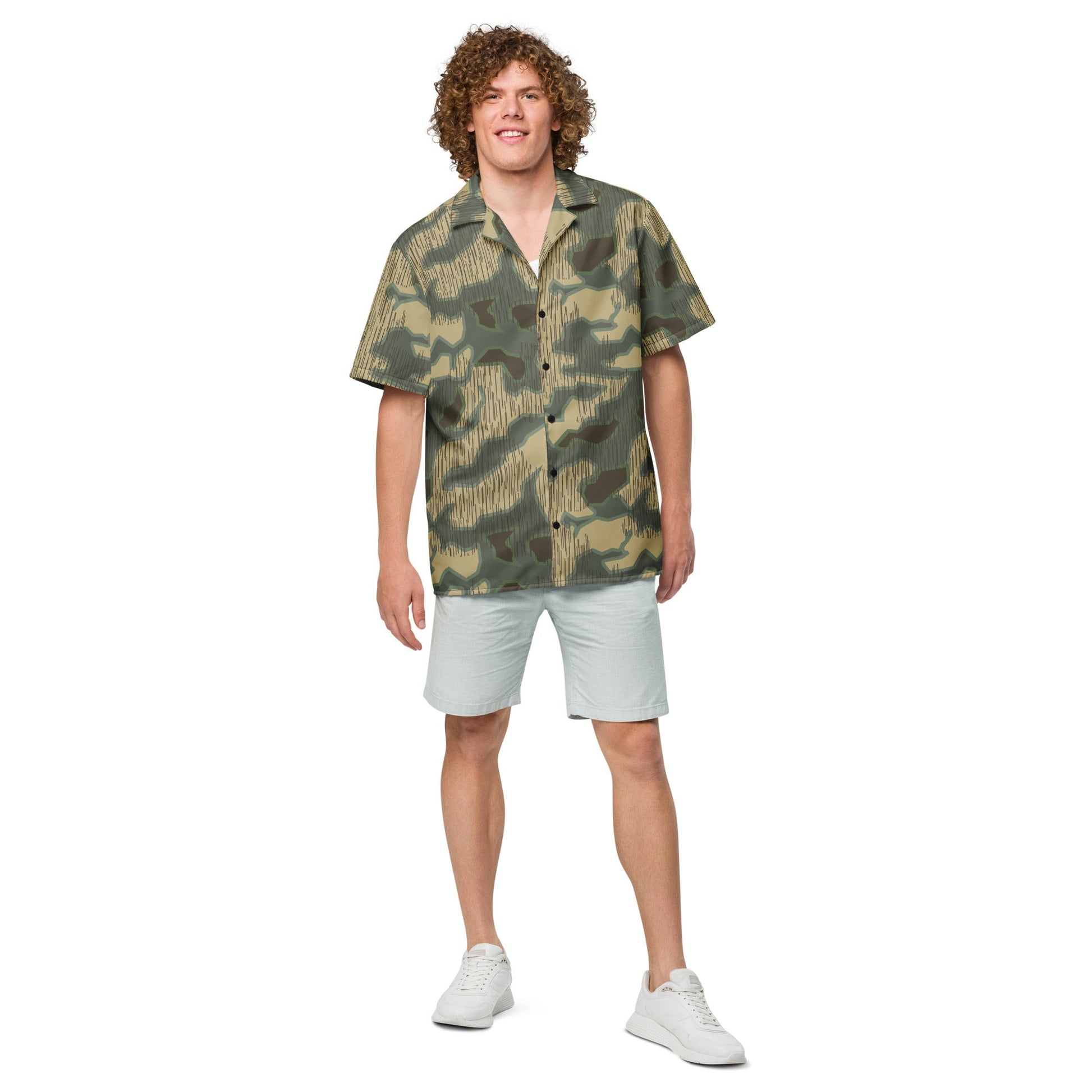 German Splittermuster Multi-terrain CAMO Unisex Short-Sleeve Button Shirt