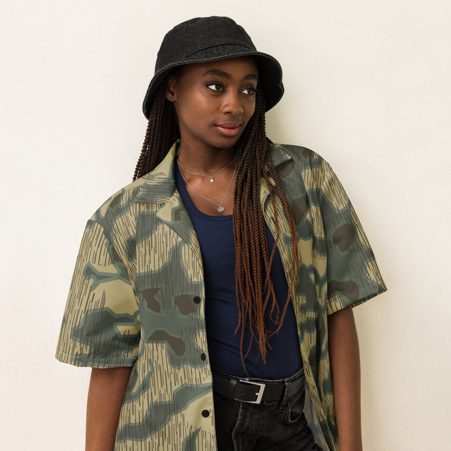 German Splittermuster Multi-terrain CAMO Unisex Short-Sleeve Button Shirt