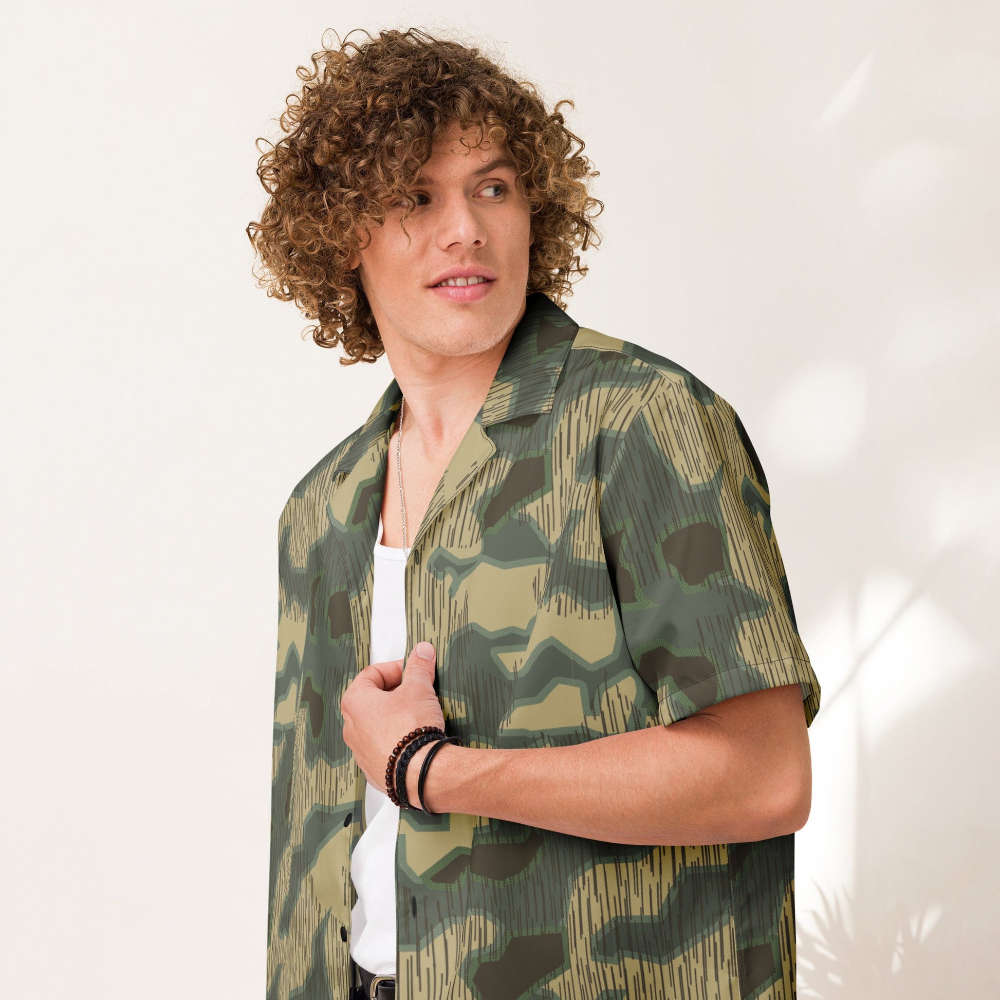 German Splittermuster Multi-terrain CAMO Unisex Short-Sleeve Button Shirt