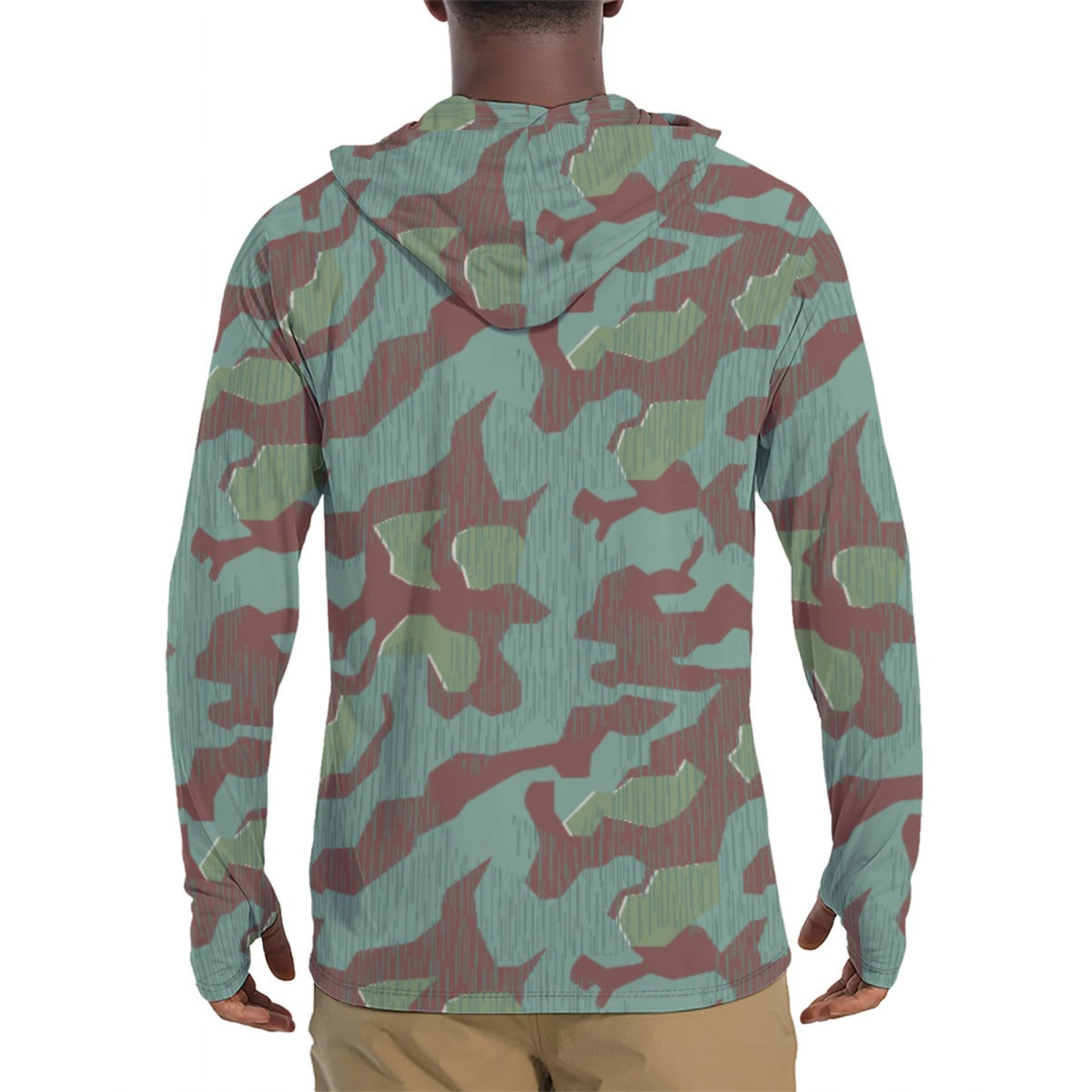 German Splittermuster Wehrmacht 31 Gebirgsjäger CAMO Mens Sunscreen Sports Hoodie With Thumb Holes - Hoodies