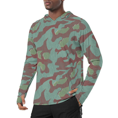 German Splittermuster Wehrmacht 31 Gebirgsjäger CAMO Mens Sunscreen Sports Hoodie With Thumb Holes - S / White - Hoodies