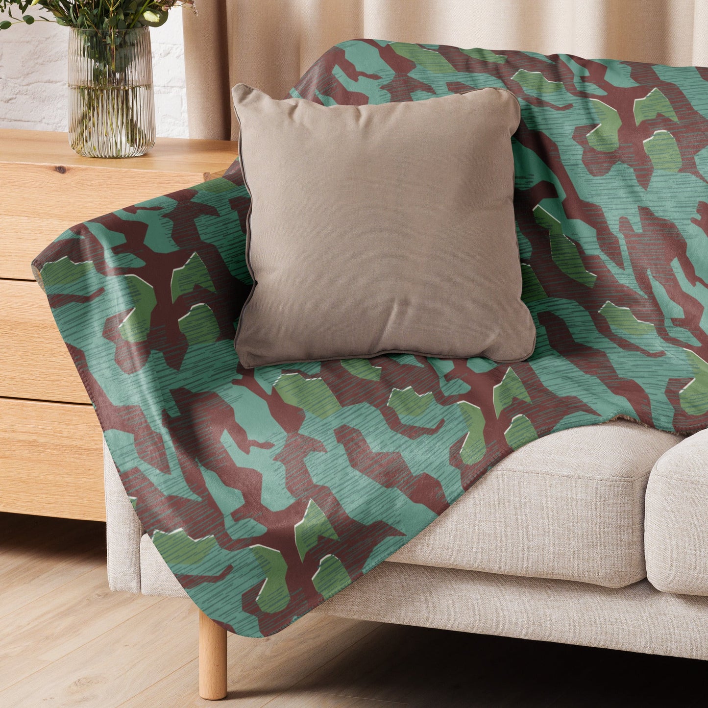 German Splittermuster Wehrmacht 31 Gebirgsjäger CAMO Sherpa blanket - Blankets