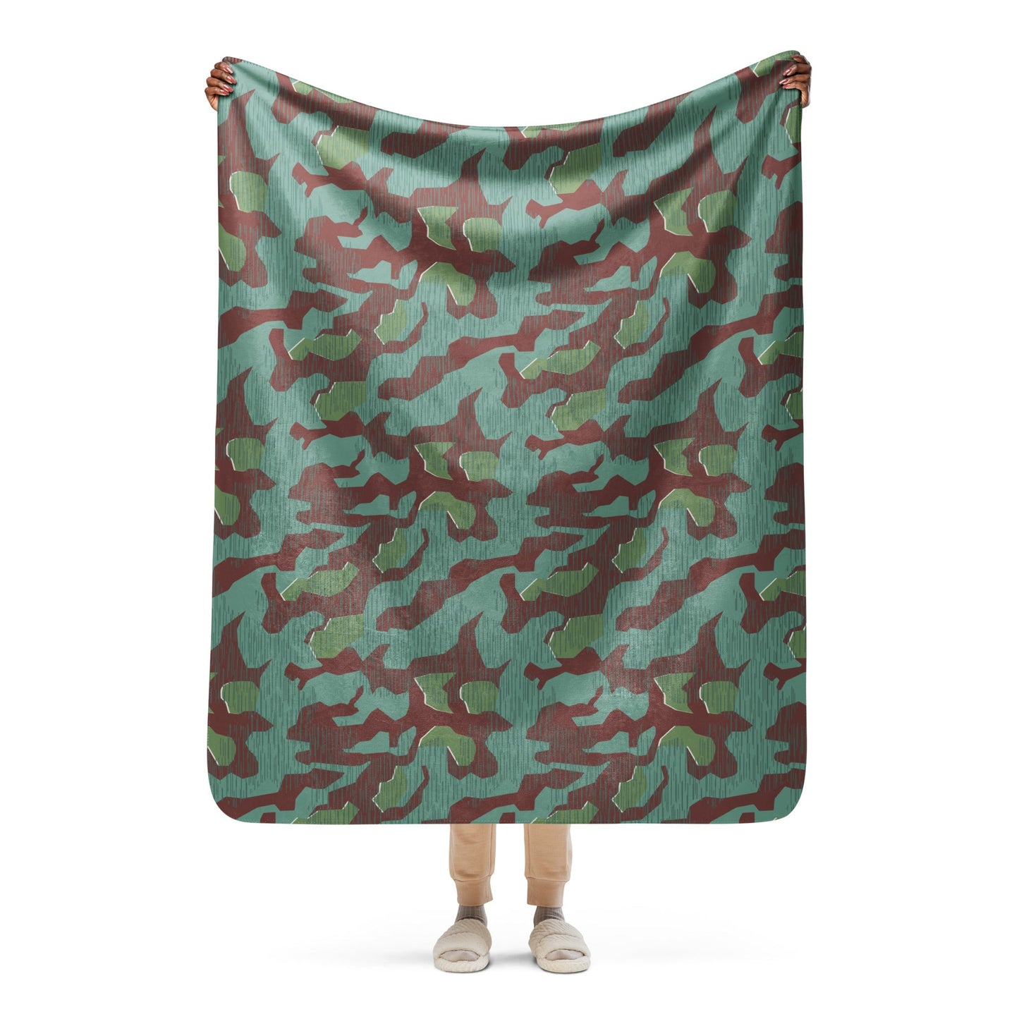 German Splittermuster Wehrmacht 31 Gebirgsjäger CAMO Sherpa blanket - 50″×60″ - Blankets