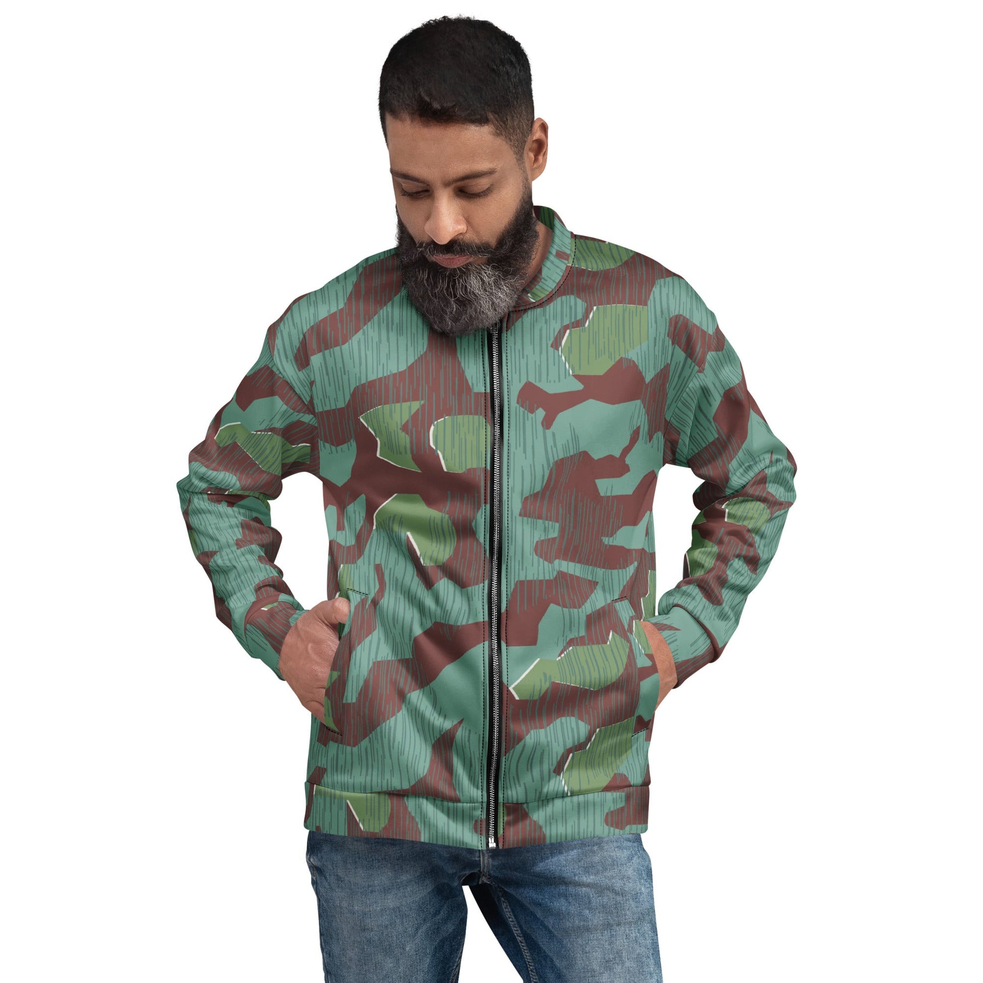 German Splittermuster Wehrmacht 31 Gebirgsjäger CAMO Unisex Bomber Jacket - XS