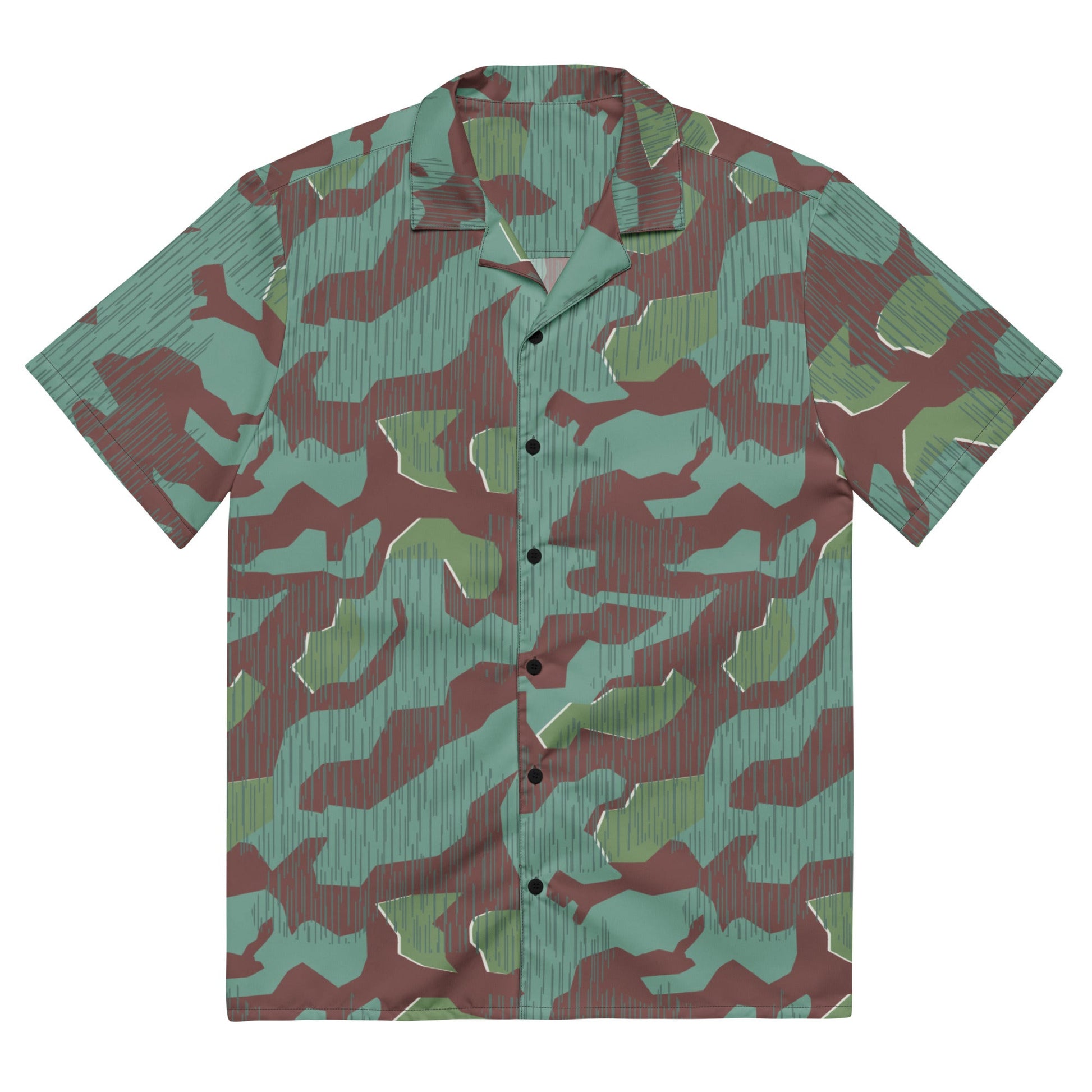 German Splittermuster Wehrmacht 31 Gebirgsjäger CAMO Unisex Short-Sleeve Button Shirt - 2XS