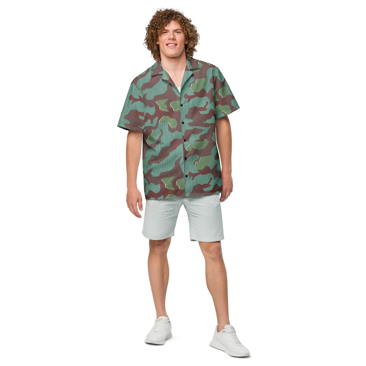 German Splittermuster Wehrmacht 31 Gebirgsjäger CAMO Unisex Short-Sleeve Button Shirt