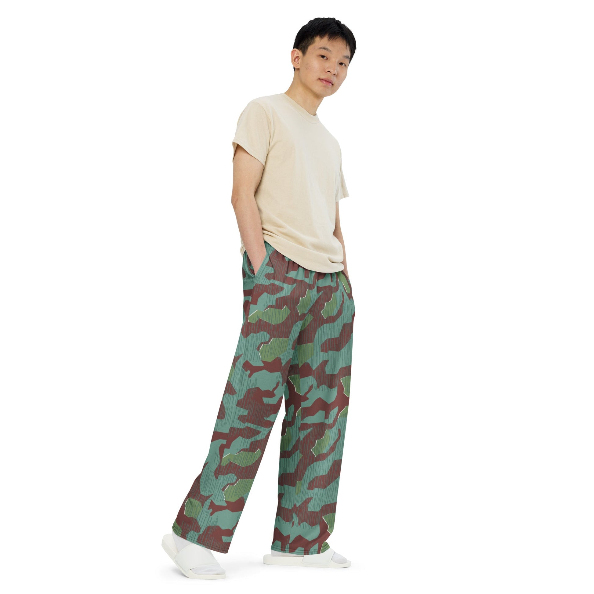 German Splittermuster Wehrmacht 31 Gebirgsjäger CAMO unisex wide-leg pants - Wide-leg Pants