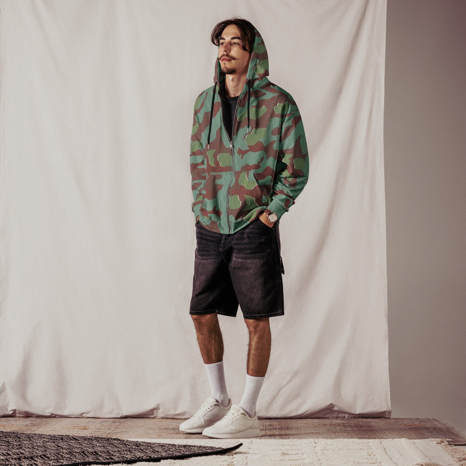 German Splittermuster Wehrmacht 31 Gebirgsjäger CAMO Unisex zip hoodie - Zip Hoodies