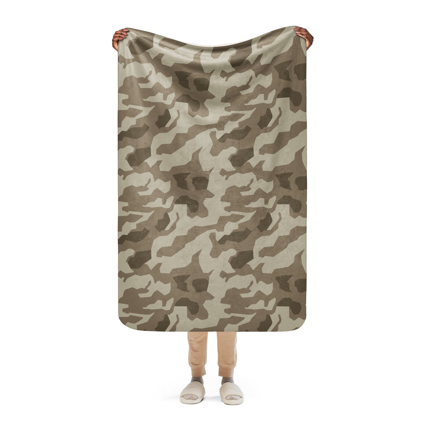 German Splittermuster Wolfenstein Afrika Korps CAMO Sherpa Blanket - 37″×57″