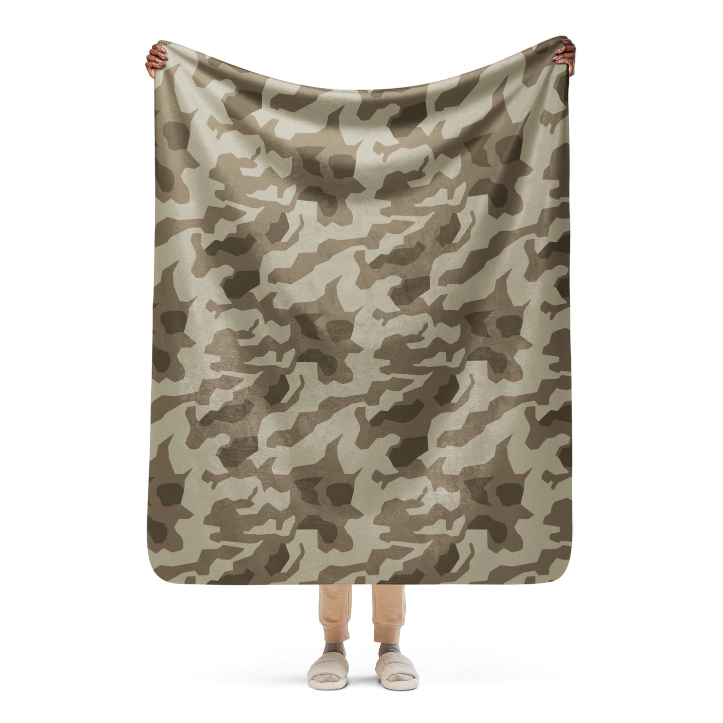 German Splittermuster Wolfenstein Afrika Korps CAMO Sherpa Blanket - 50″×60″