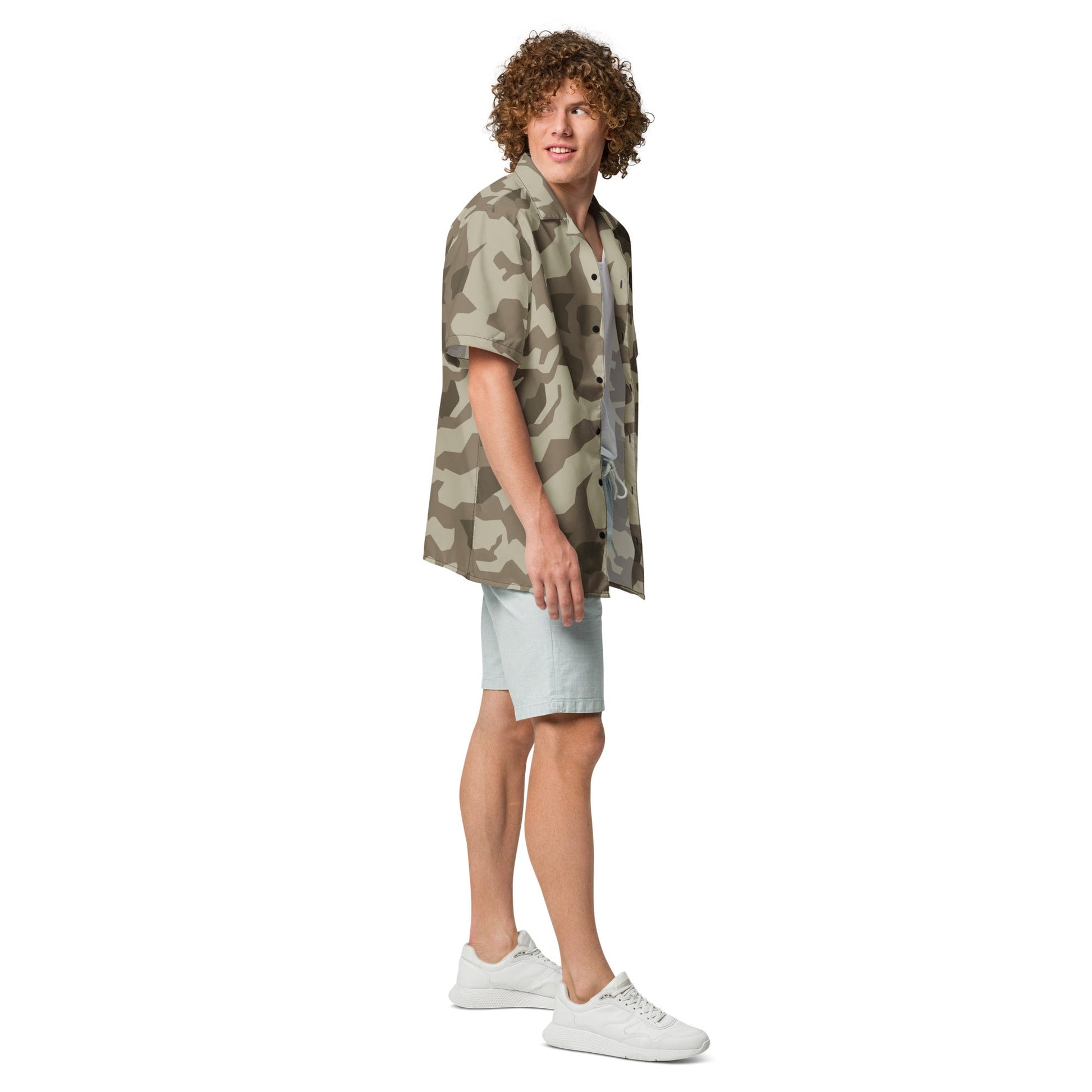 German Splittermuster Wolfenstein Afrika Korps CAMO Unisex Short-Sleeve Button Shirt