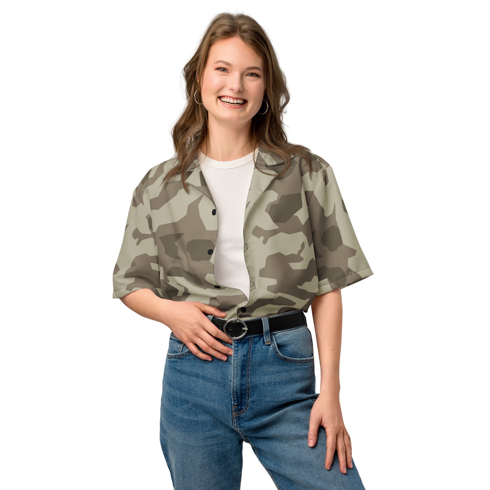 German Splittermuster Wolfenstein Afrika Korps CAMO Unisex Short-Sleeve Button Shirt