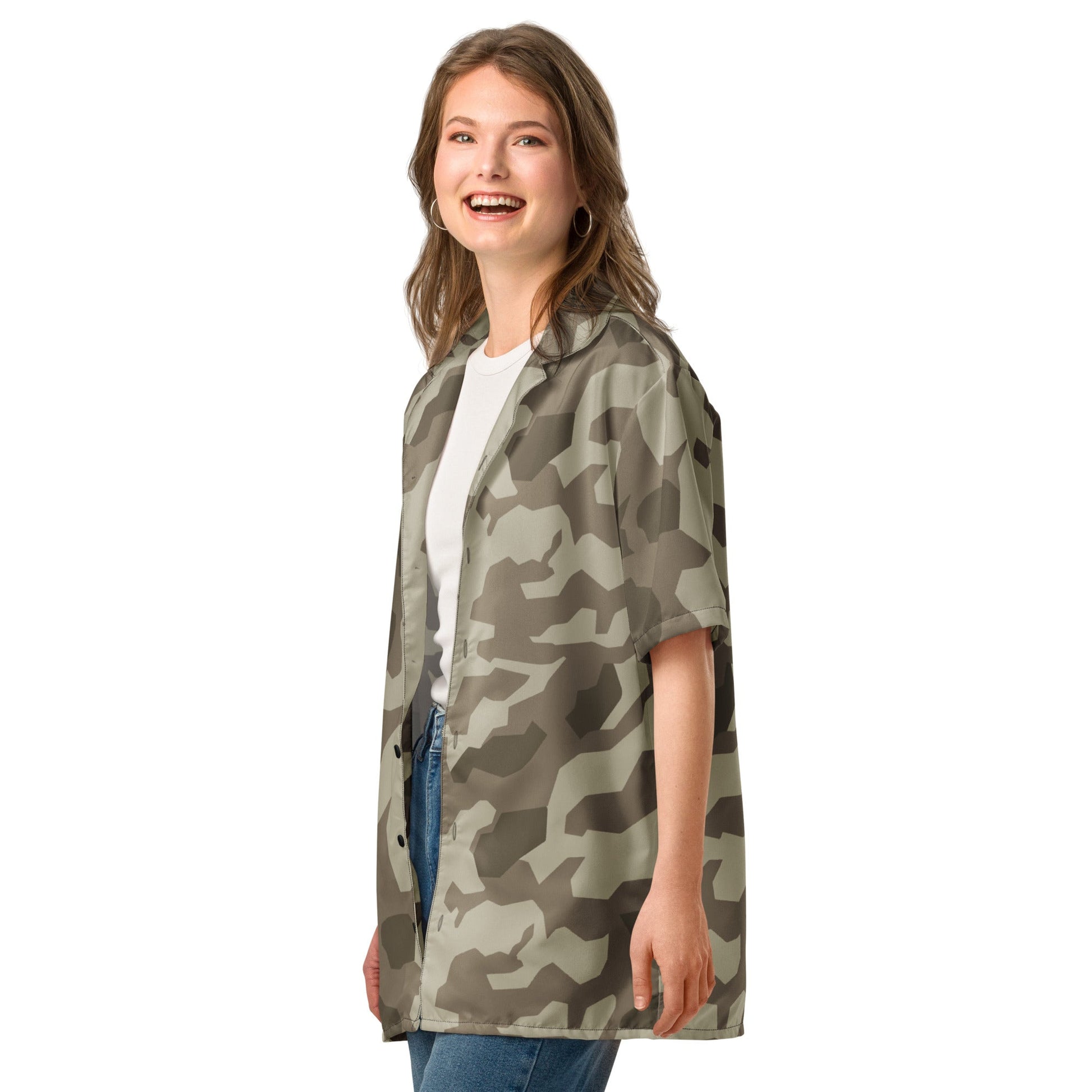 German Splittermuster Wolfenstein Afrika Korps CAMO Unisex Short-Sleeve Button Shirt
