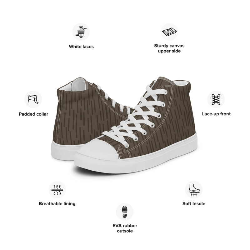 Strichtarn Brown CAMO Mens High-Top Canvas Shoes