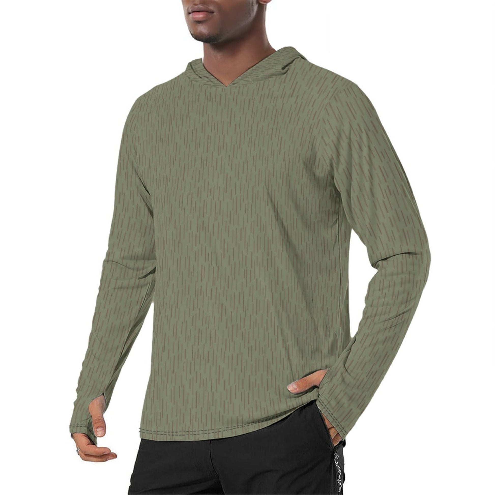 German Strichtarn Summer CAMO Mens Sunscreen Sports Hoodie With Thumb Holes