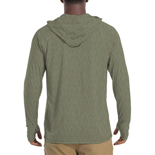 German Strichtarn Summer CAMO Mens Sunscreen Sports Hoodie With Thumb Holes - S / White