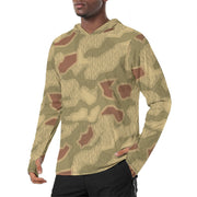 Sumpfmuster 44 CAMO Mens Sunscreen Sports Hoodie With Thumb Holes - S / White