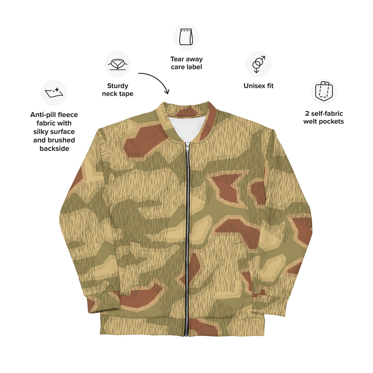 German Sumpfmuster 44 CAMO Unisex Bomber Jacket - Jackets