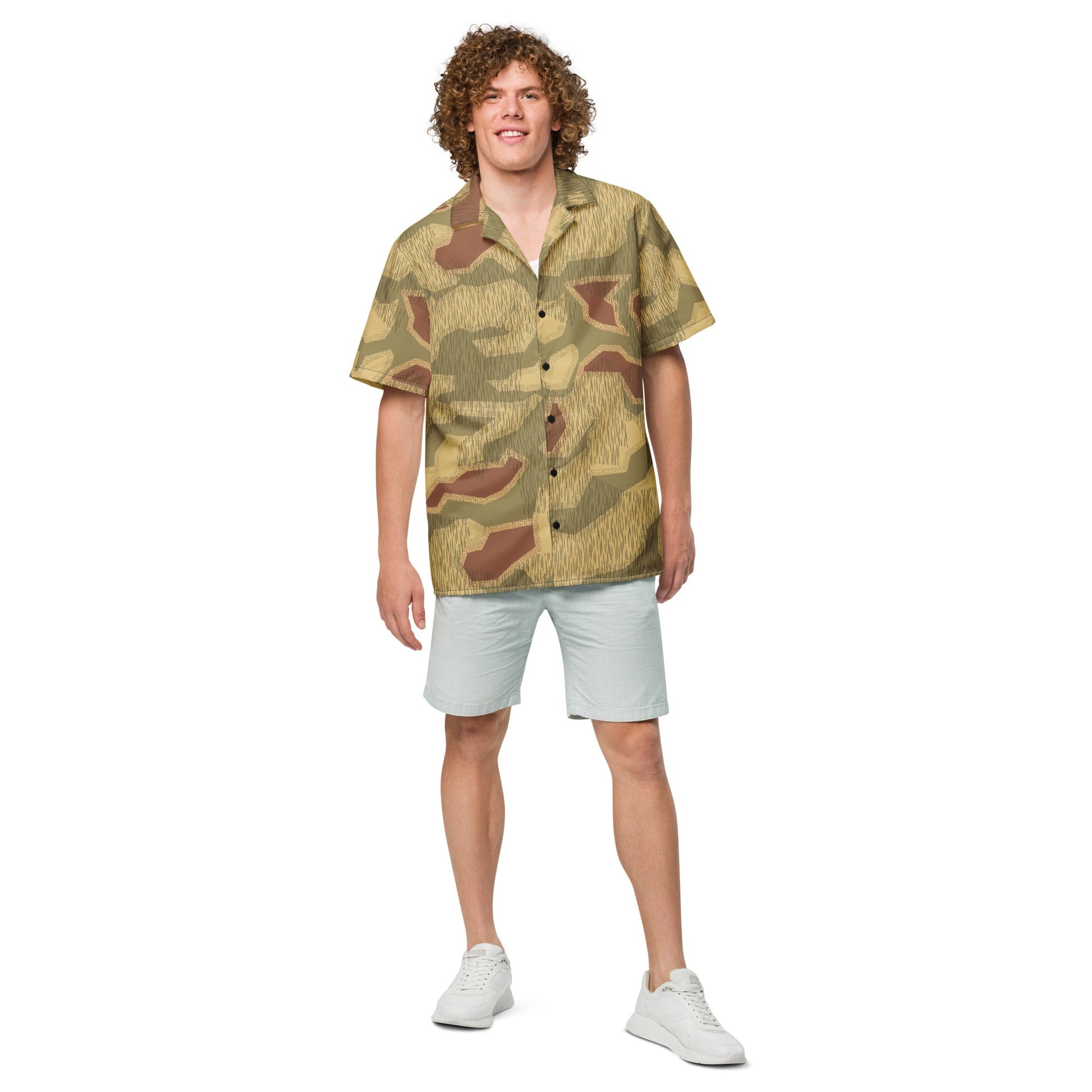 German Sumpfmuster 44 CAMO Unisex Short-Sleeve Button Shirt