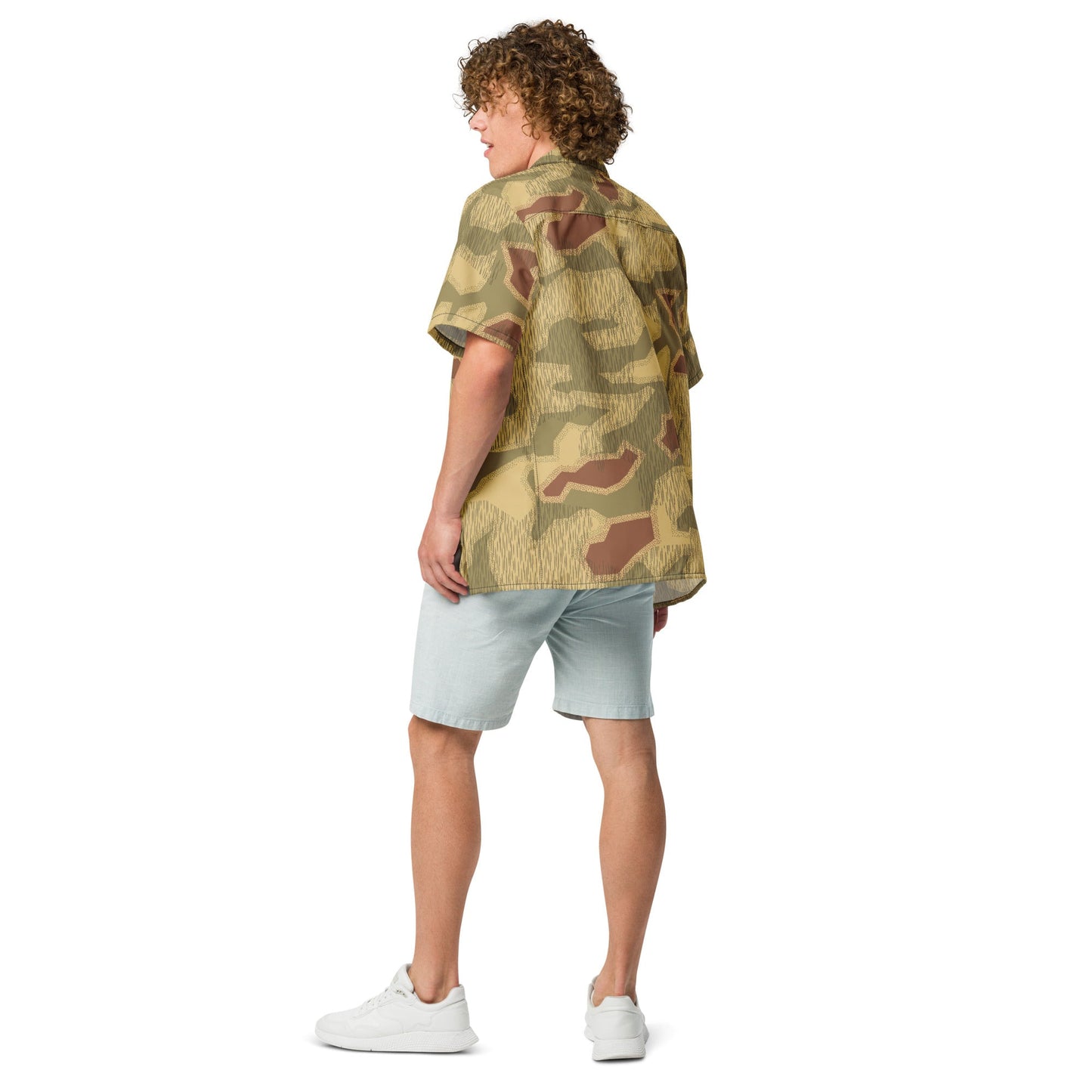 German Sumpfmuster 44 CAMO Unisex Short-Sleeve Button Shirt
