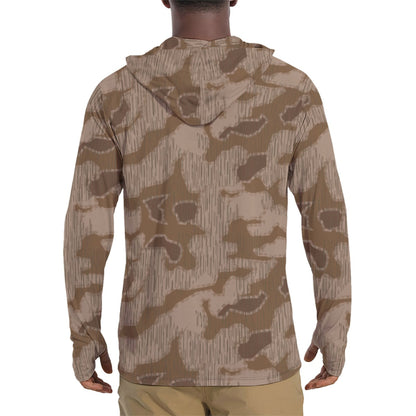 German Sumpfmuster Where Eagles Dare Movie CAMO Mens Sunscreen Sports Hoodie With Thumb Holes - S / White