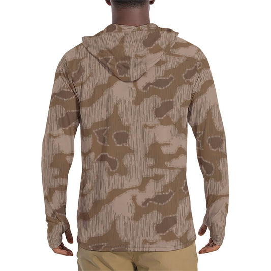German Sumpfmuster Where Eagles Dare Movie CAMO Mens Sunscreen Sports Hoodie With Thumb Holes - S / White